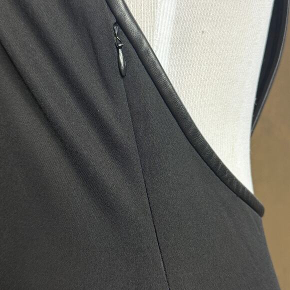 KOKIN New York Black Leather-Trim Halter Gown Size 10 Elegant Evening Statement - Picture 10 of 16